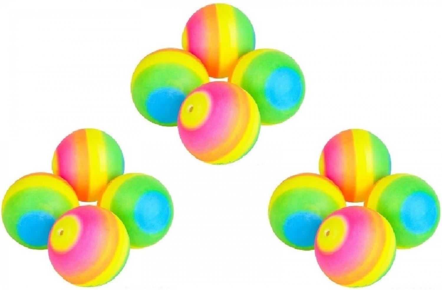 12 RAINBOW Bouncy Balls (3") in BRIGHT COLORS
