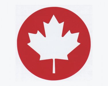 Canada Maple Leaf 5" Round - Permanent vinyl decal | Laptop Decal | Tablet Decal | Car Window Decal