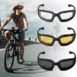 3 Pair Chopper Riding Motorcycle Glasses Clear Smoke Yellow, Padded, Comfortable