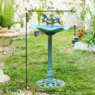 33 Inch Height Pedestal Bird Bath Outdoor Garden Decor Vintage Yard Art Birdbath