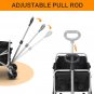 Wagon Folding Cart Collapsible Garden Beach Utility Outdoor Camping Sports Black