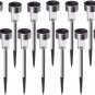 12 PCs Solar Lights Outdoor Waterproof, Stainless Steel LED Landscape Lighting