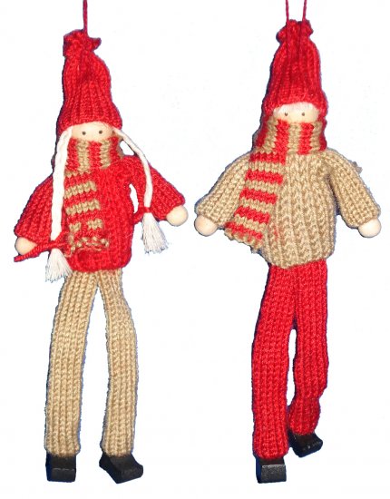 YARN BOY & GIRL HANGER FOR X'MAS