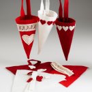 THREE FELT CONESHAPE HANGERS FOR X'MAS (20CM)