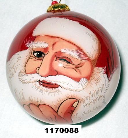 SANTA INNER-PAINTED GLASS BALLS,ITEM NO.:TP050G002