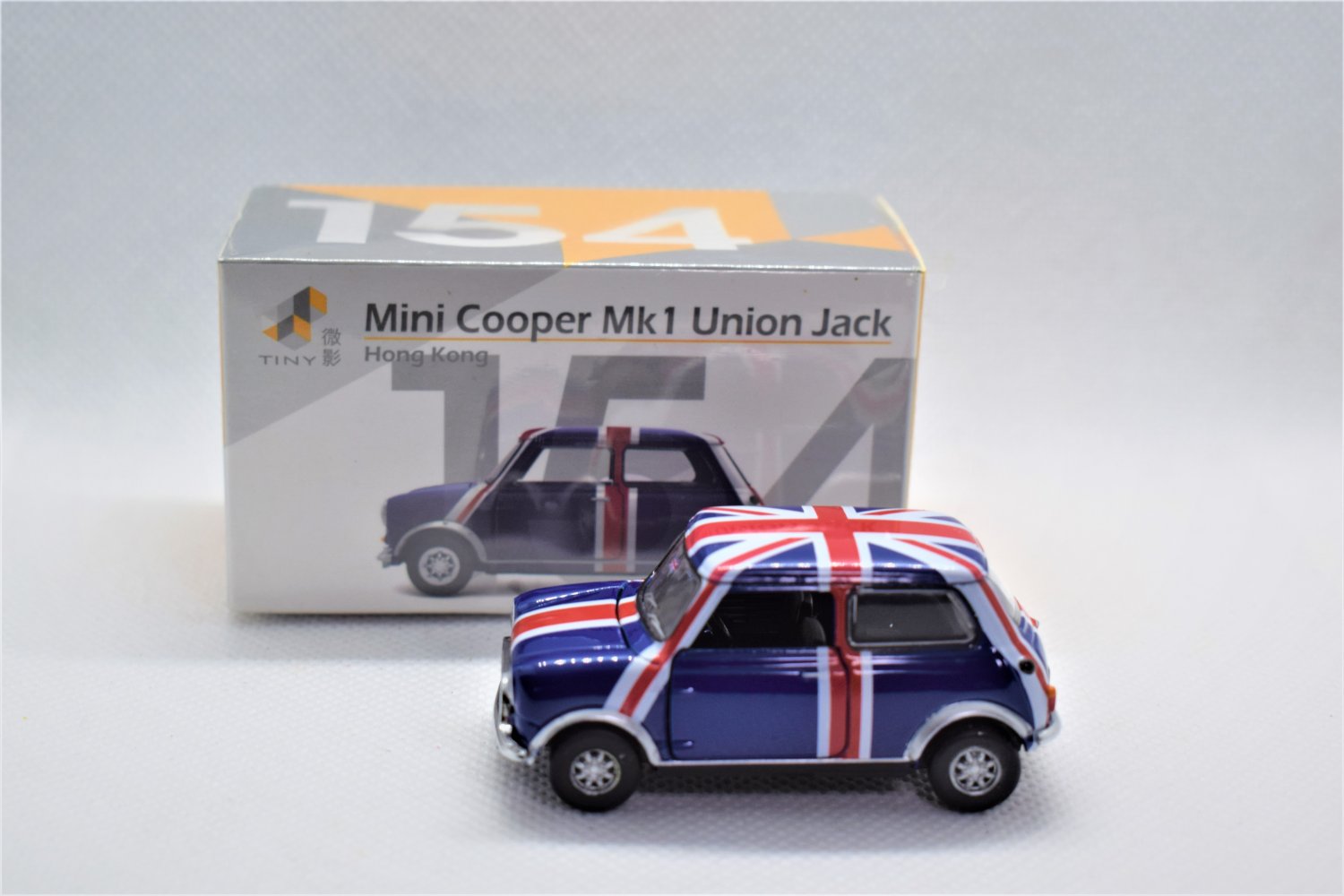 Tiny City 154 Mini Cooper Union Jack RHD Scale 1:50 Diecast Model Car
