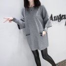 Women Casual Plus Size Keep Warm Long Sleeve Big Pockets Maternity Dress