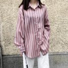 Women Loose Stripes Office Working Long Sleeve Shirt Maternity Tops