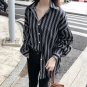 Women Loose Stripes Office Working Long Sleeve Shirt Maternity Tops