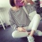 Women Loose Casual Stripes Simple Long Sleeve T-Shirt Maternity Tops