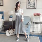 Women Gold Velvet Mid Long Pleated Elastic Maternity Skirts