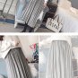 Women Gold Velvet Mid Long Pleated Elastic Maternity Skirts
