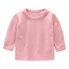 Baby Cute Boy Girl Round Neck Long Sleeve Basic Plain Color T-Shirt Tops