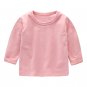 Baby Cute Boy Girl Round Neck Long Sleeve Basic Plain Color T-Shirt Tops
