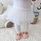 Baby Cute Girl White Elastic Mesh with Leggings Long Pants