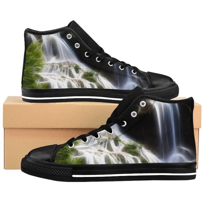 Amazing Nature Waterfall Unique Custom High Quality Men, Women High-top Sneakers Shoes-Free Shipping