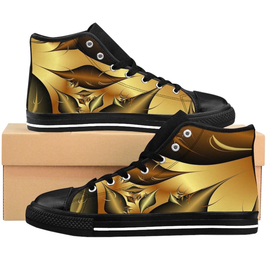 Awesome Gold Leaves Custom High Quality Men, Women High-top Sneakers Shoes-Free Shipping