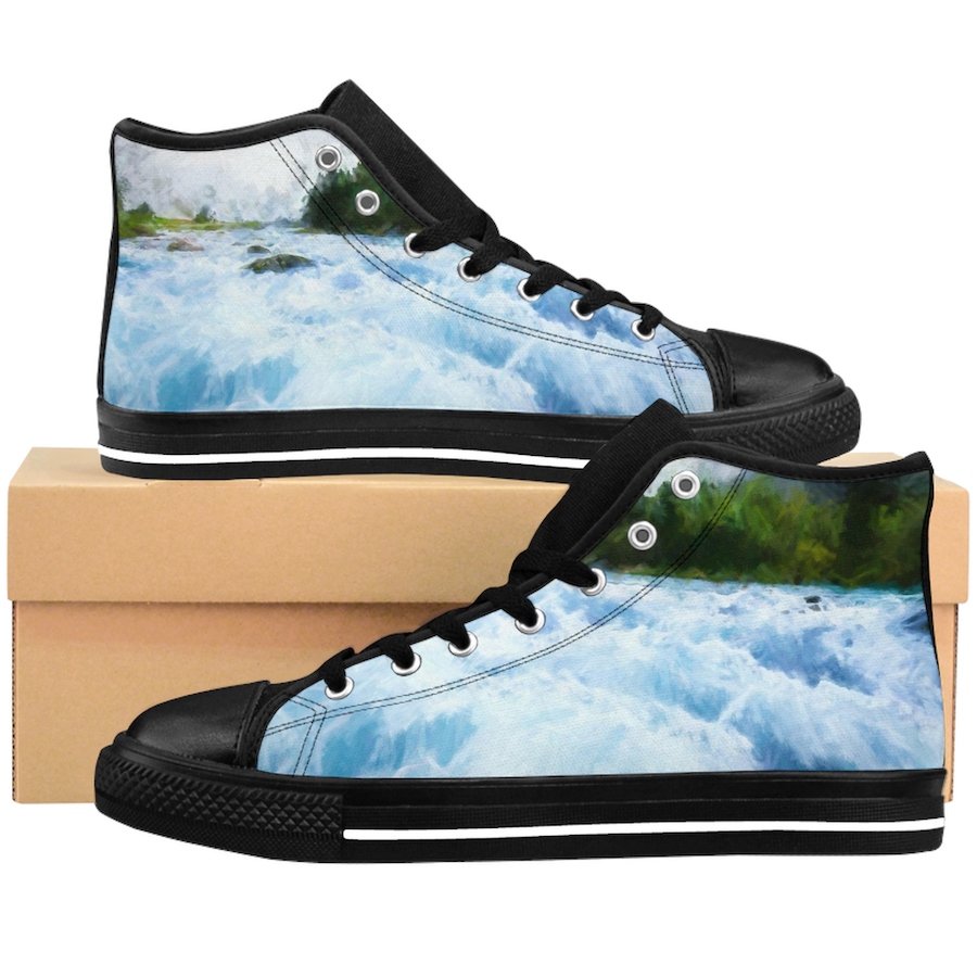 Nature River Waterfall Custom High Quality Men, Women High-top Sneakers Shoes-Free Shipping