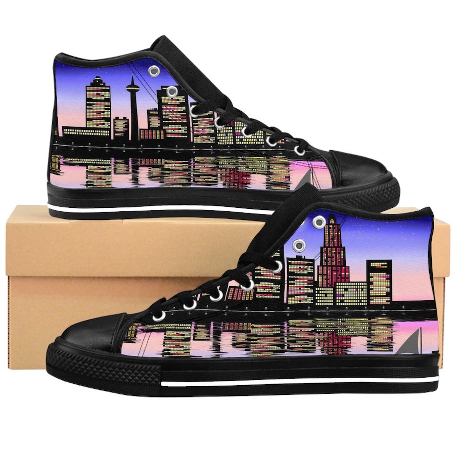 Skyline Graphic Silhouette Custom High Quality Men, Women High-top Sneakers Shoes-Free Shipping