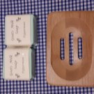 Wooden Soap Dish & Peppermint Scented Goat Milk Soap (80g)
