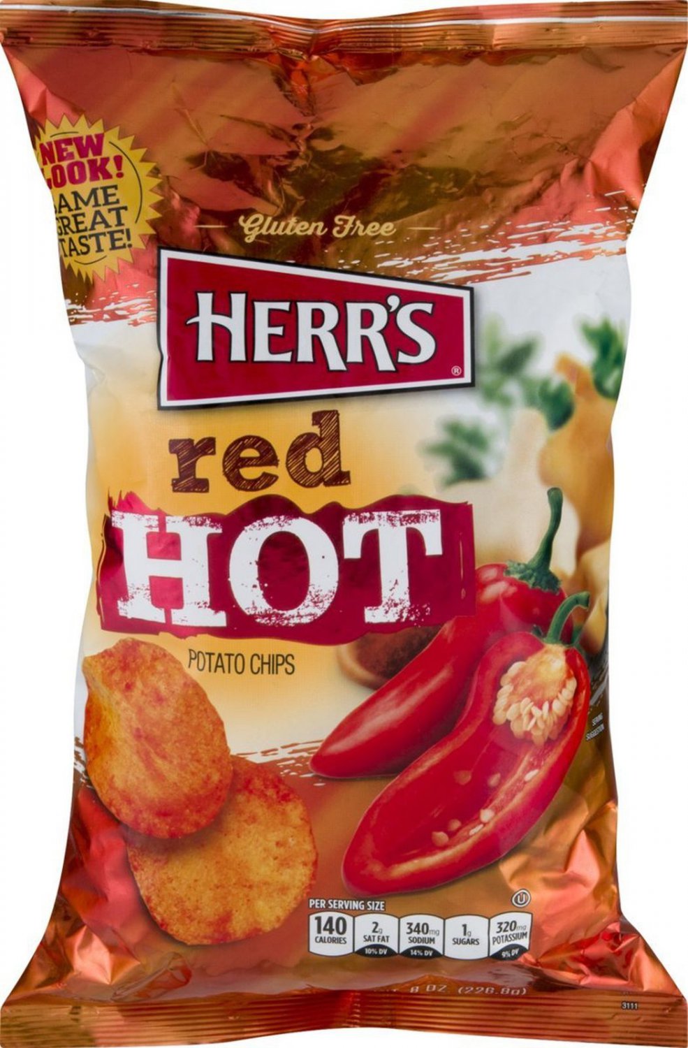 Herr's Red Hot Potato Chips 8 oz. Bag (3 Bags)