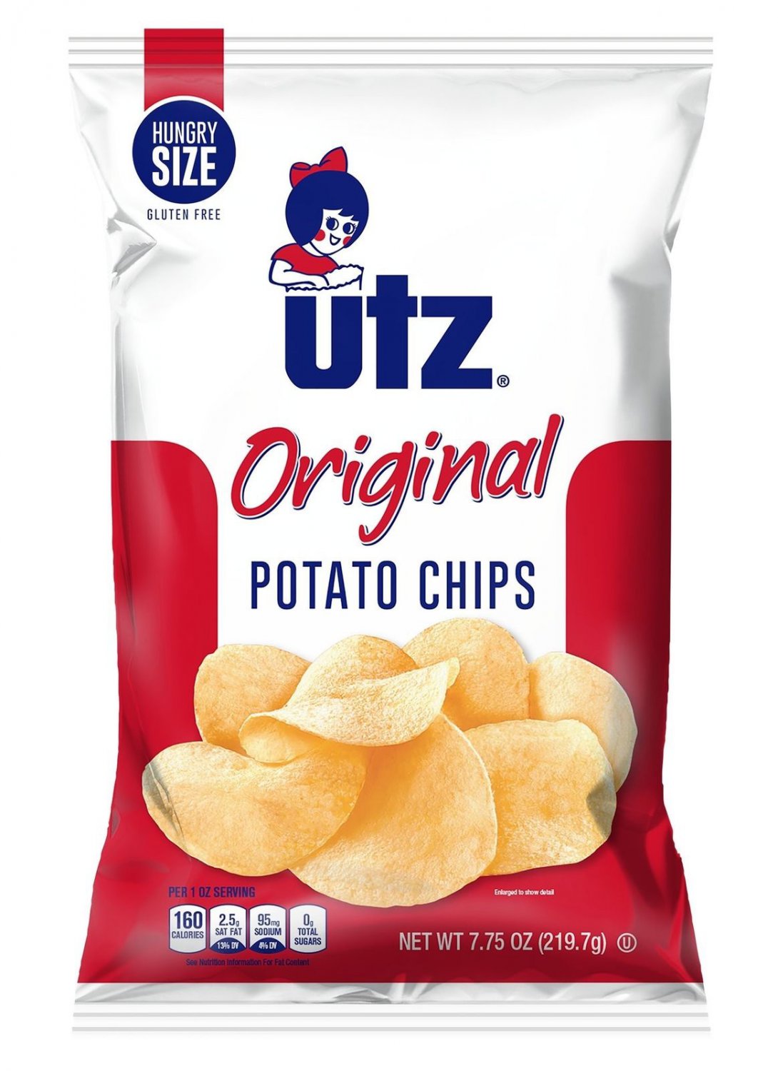 Utz Quality Foods Original Potato Chips 7.75 Ounce Hungry Size Bag (6 Bags)