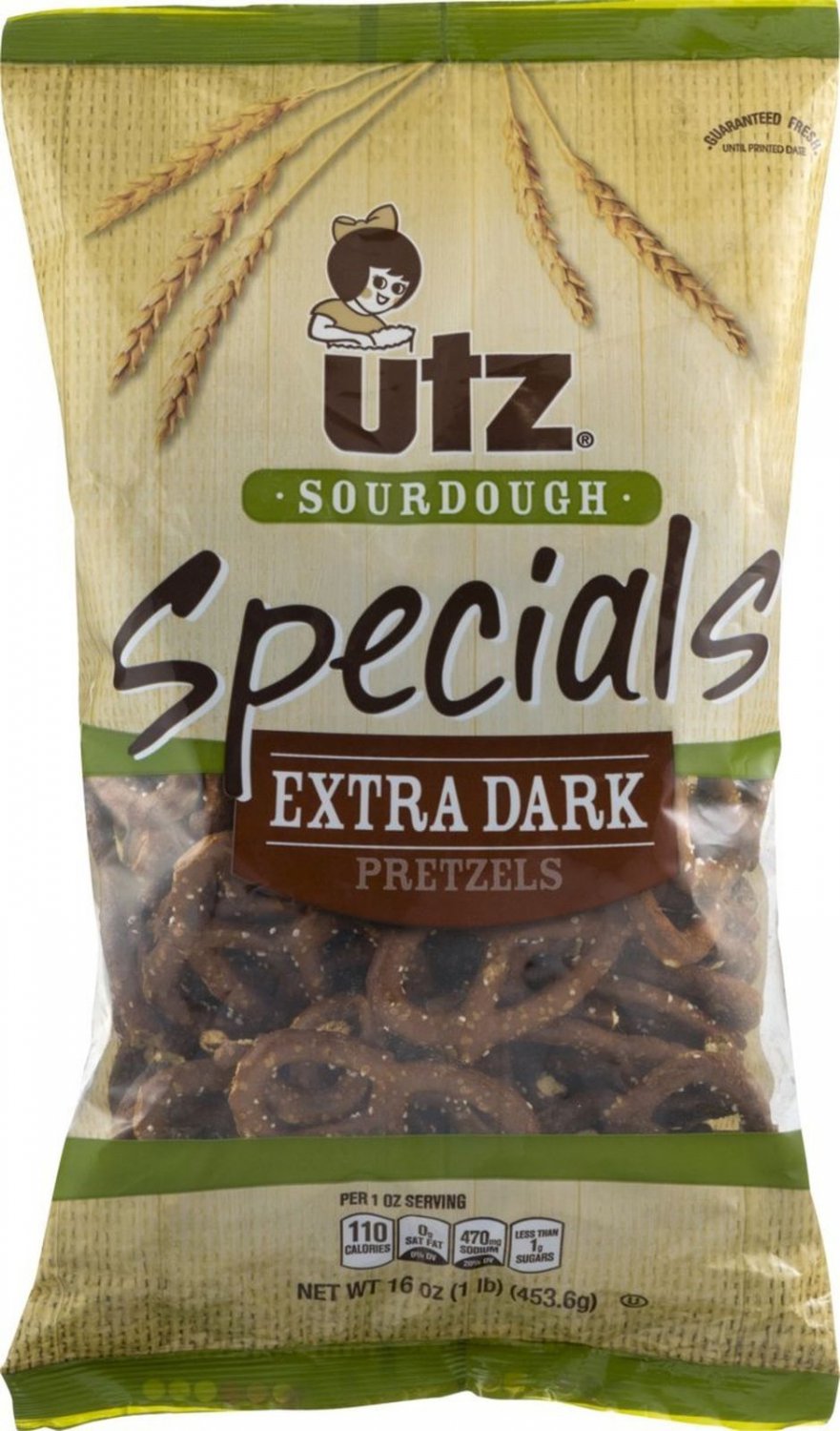 Utz Sourdough Specials Extra Dark Pretzels 16 oz. Bag (3 Bags)