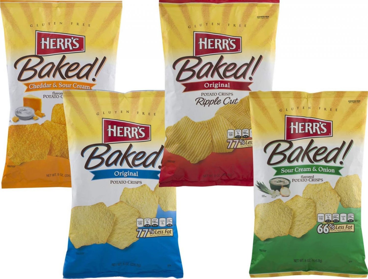 Herr's Baked Potato Crisps Variety 4Pack