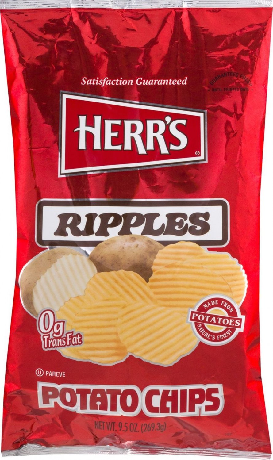 Herr's Ripples Potato Chips - 9.5 Oz. (4 Bags)