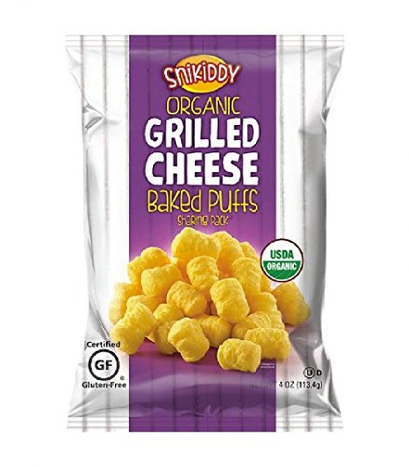 Snikiddy Organic Grilled Cheese Baked Puffs 4 oz. Bag (6 Bags)