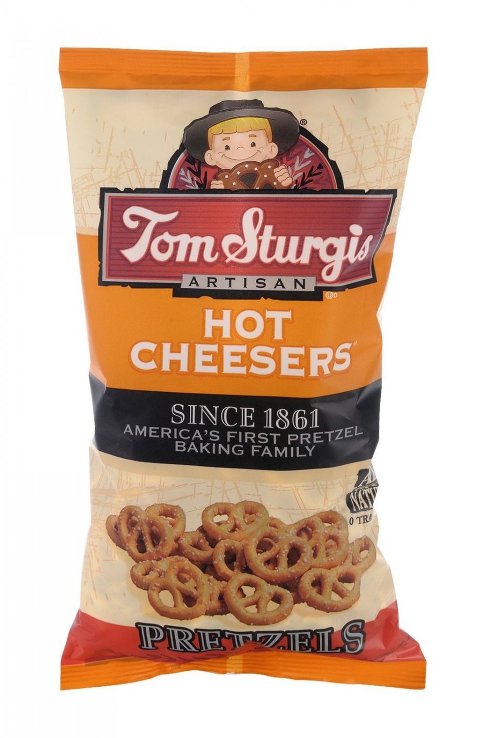 Tom Sturgis Hot Cheesers Pretzels 9 oz. Bag (3 Bags)
