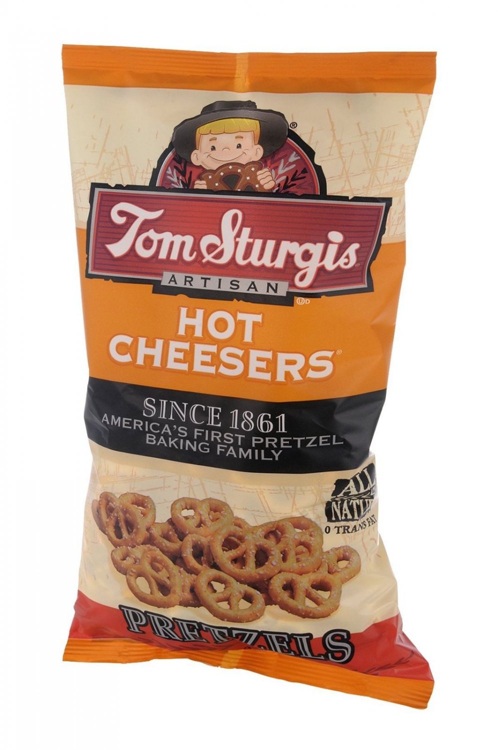 Tom Sturgis Hot Cheesers Pretzels 9 oz. Bag (3 Bags)