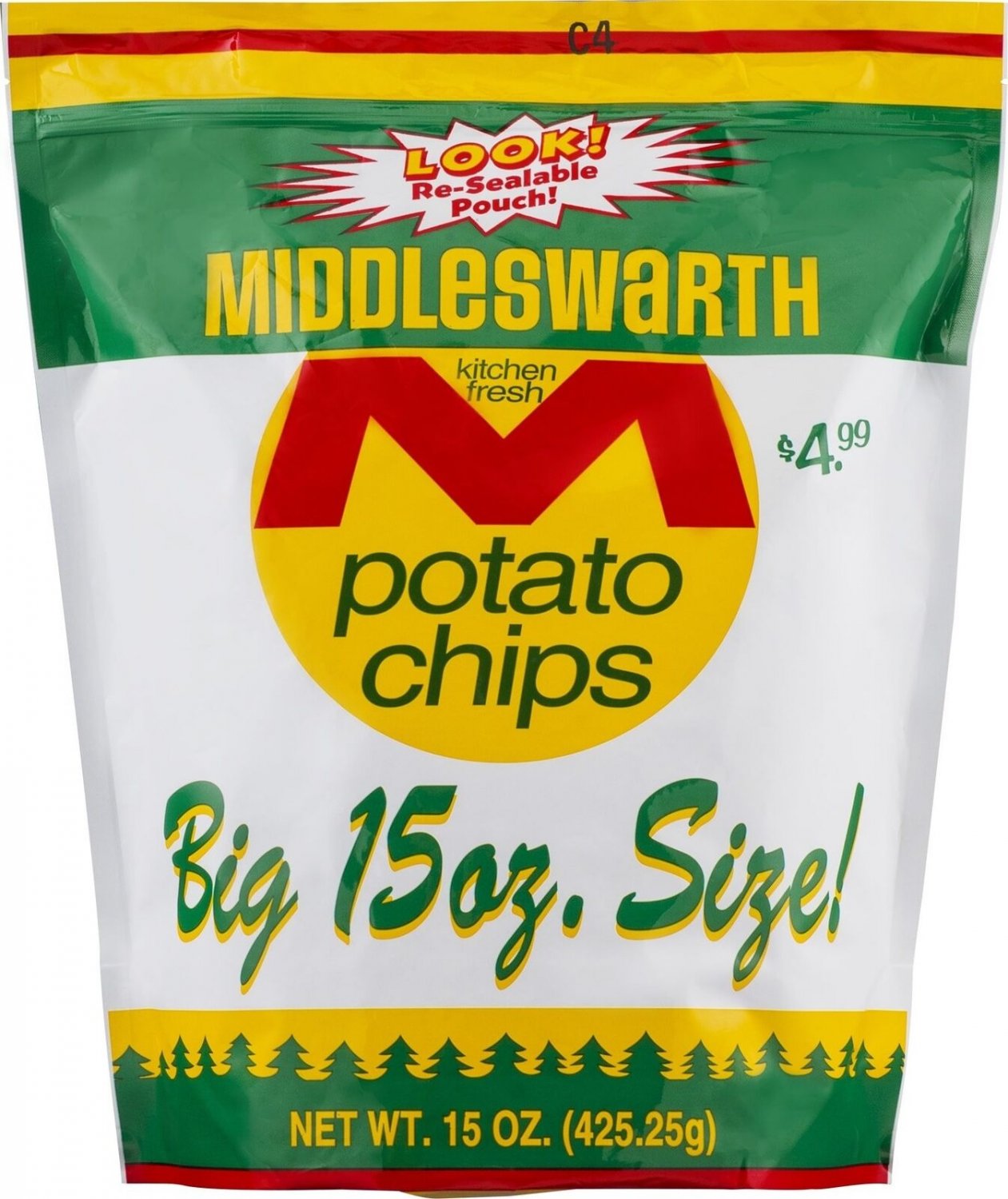 Middleswarth Kitchen Fresh Potato Chips! - Big Bag 14 Oz. (3 Bags)