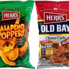 Herr's Cheese Curls, Jalapeno Poppers, Old Bay Curls & Hot Curls Variety 4-Pack