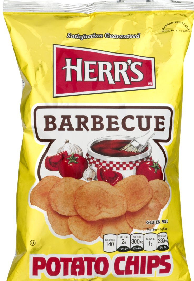 Herr's Barbecue BBQ Potato Chips, Four 9 oz. Bags