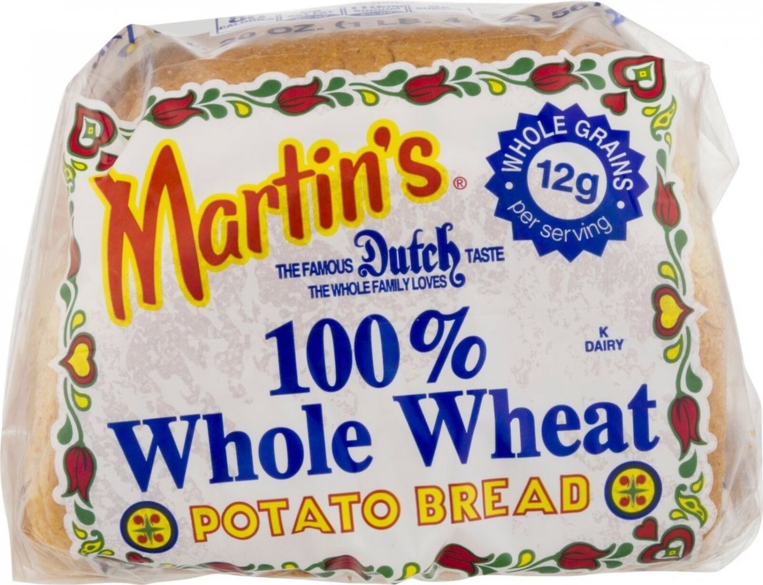 Martin's Famous Pastry 100 Whole Wheat Potato Bread (4 Loaves)