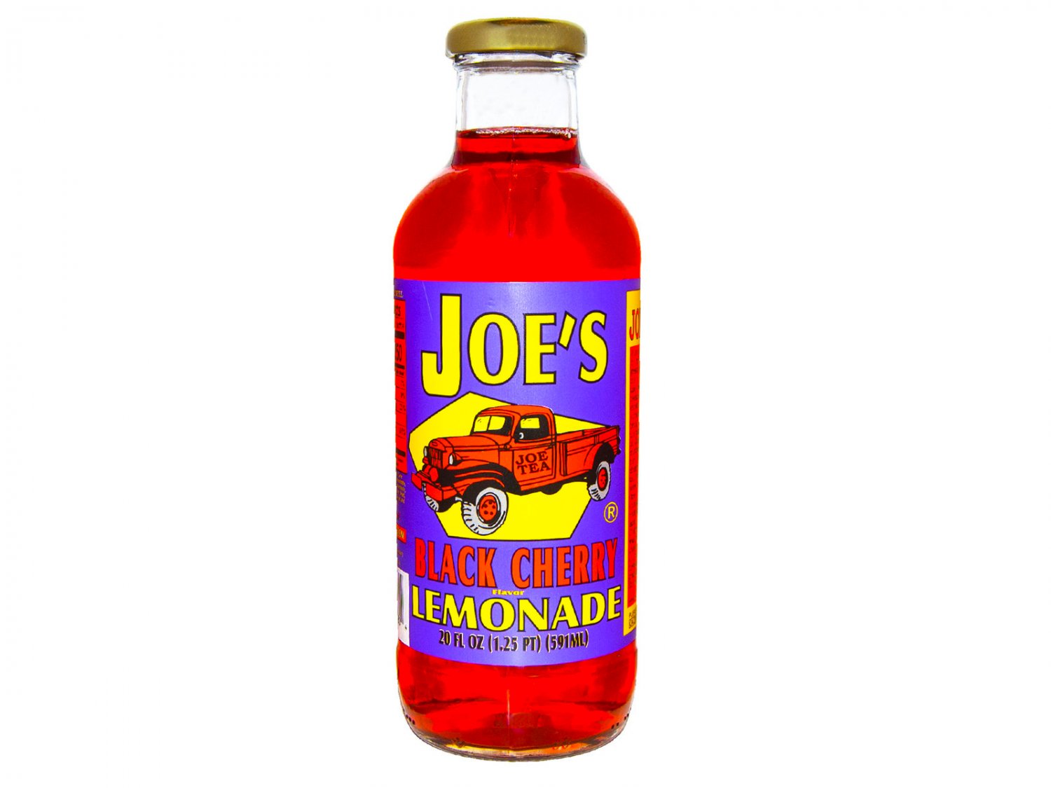 Joe Tea Black Cherry Lemonade 20 fl. oz. Glass Bottles- Case Pack of 12