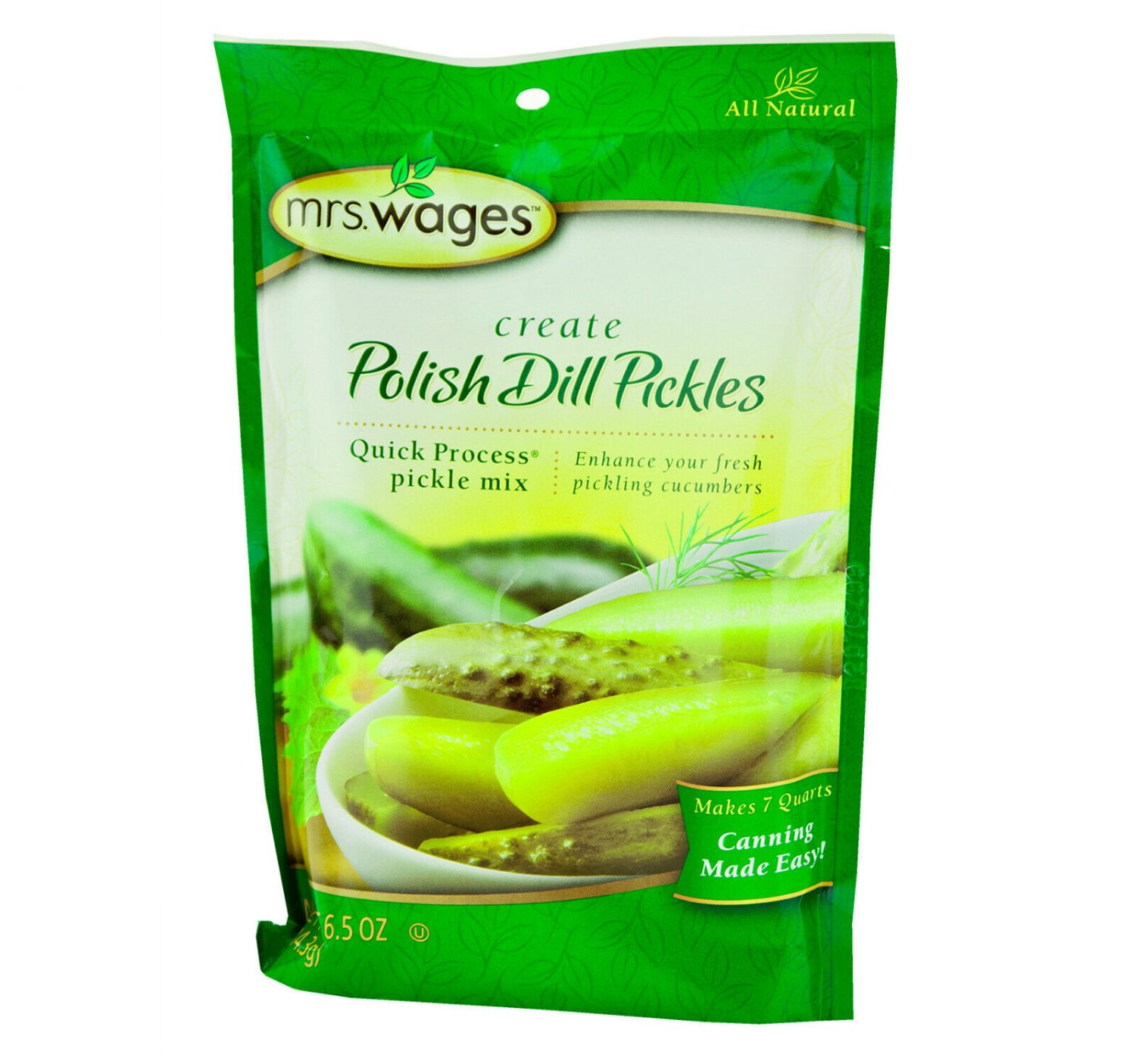 Mrs. Wages Quick Process Polish Dill Pickle Canning Mix, Makes 7 Quarts