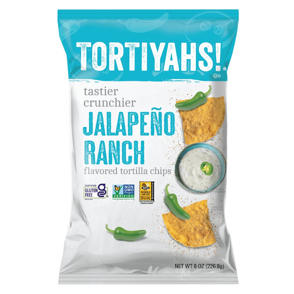 Tortiyahs! Jalapeno Ranch Flavored Tortilla Chips, 8 oz. Bags