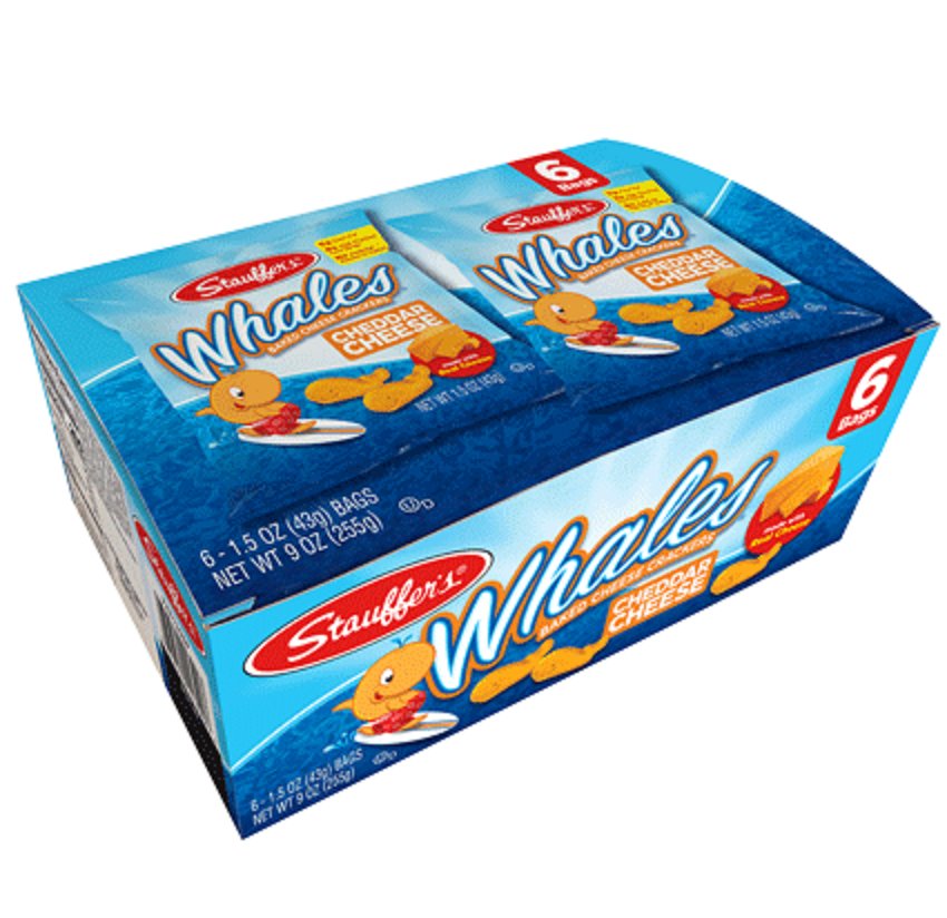 Stauffer's Baked Cheddar Whale Cheese Cracker Snack Packs, 4-Pack 6 ...