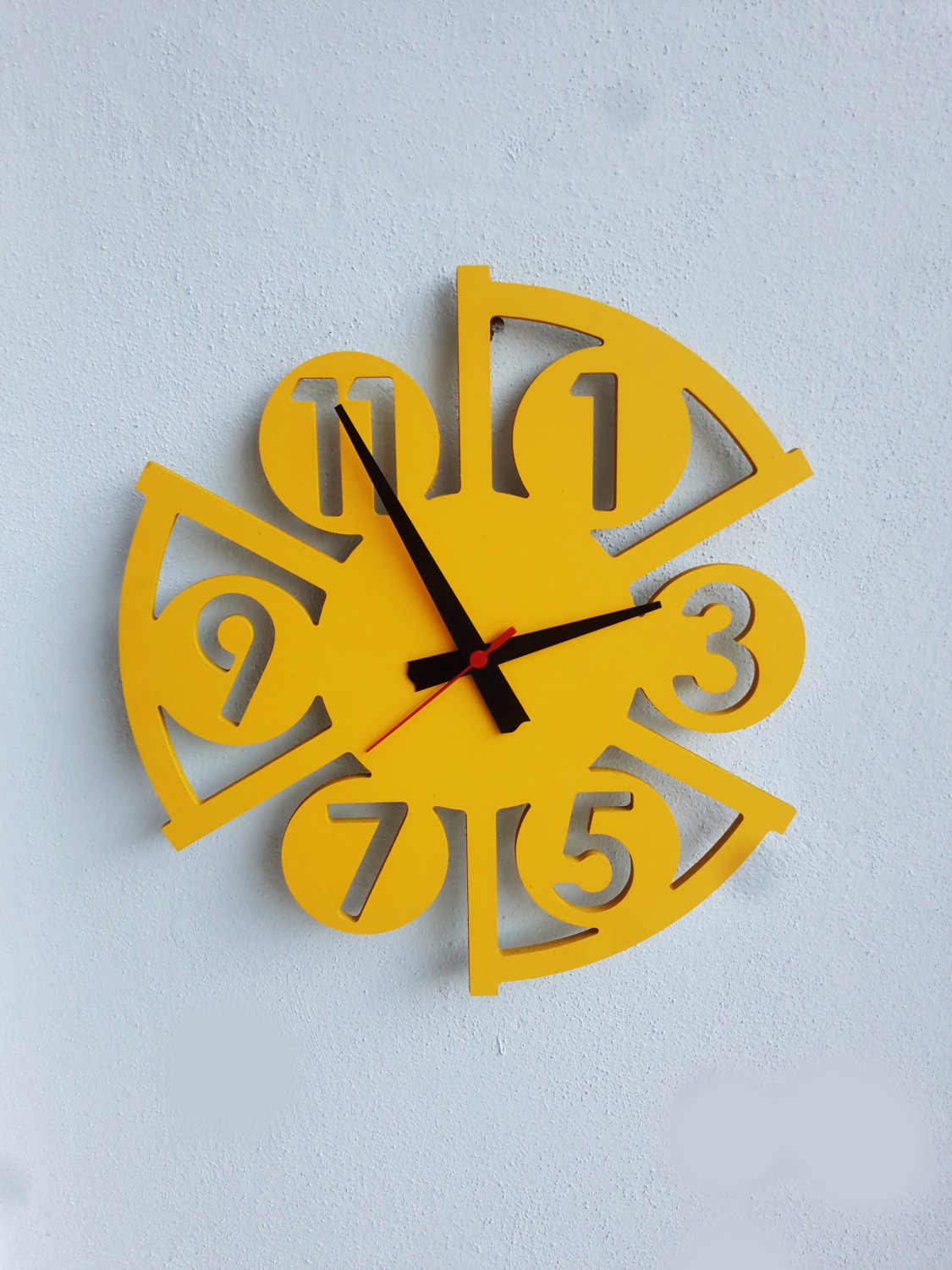 Modern Wall Clock,Large Unique Wood,Engagement Wedding Gift,Living Room ,Home decor ,Gift for Friend