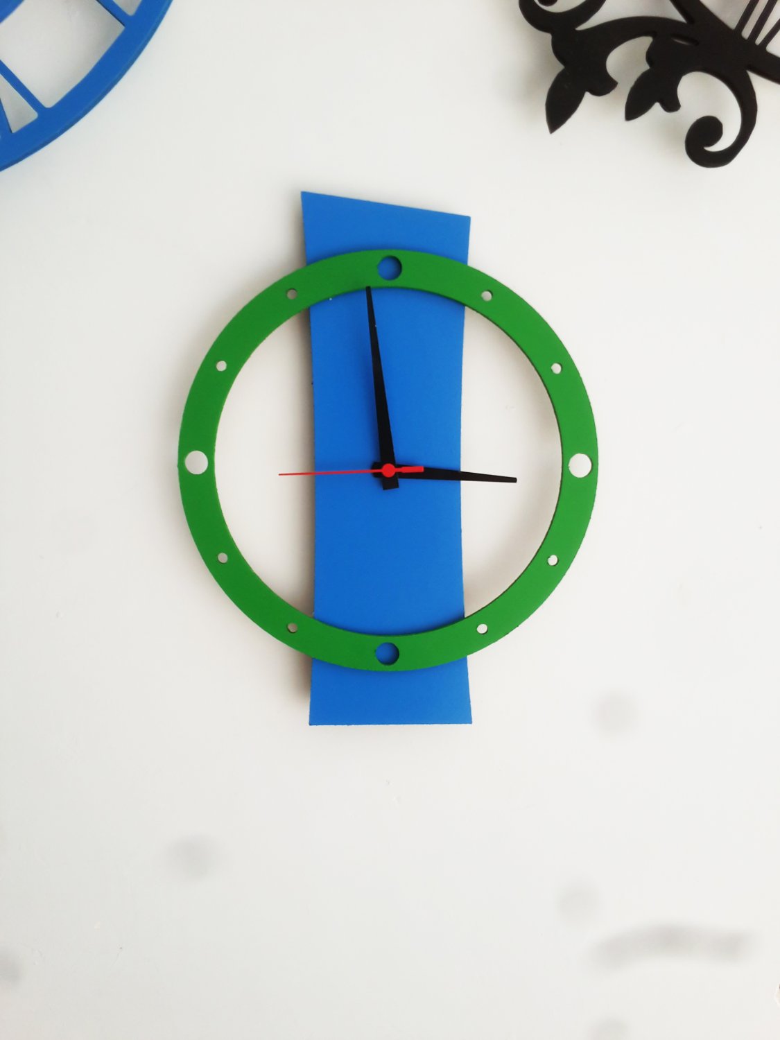 Modern Wall Clock,Large Unique Wood,Engagement Wedding Gift,Living Room ,Home decor ,Gift for Friend