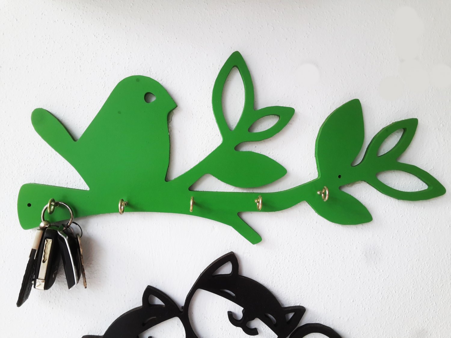 DECORATIVE KEY HANGER / BIRD THEME HANGER,Unique Wood,Engagement Wedding Gift,Gift for Friend