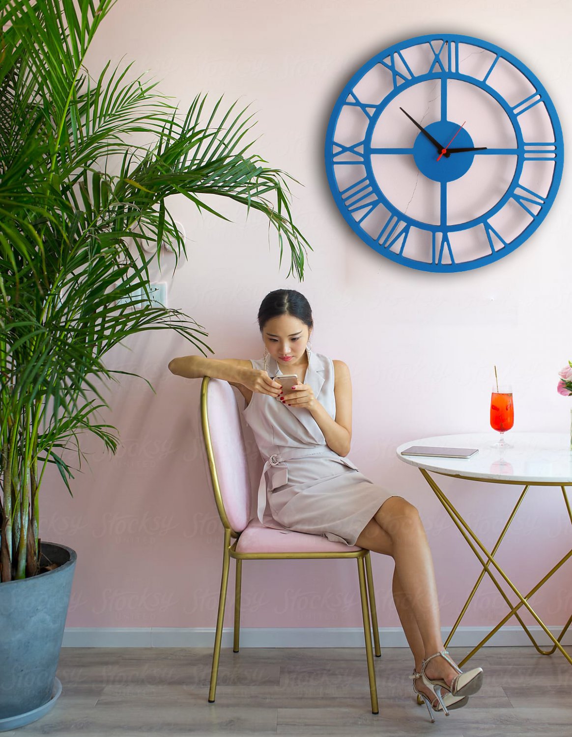 Large Wall Clock,Modern Wall Clock,Engagement Wedding Gift,Large Unique Wood,Home decor