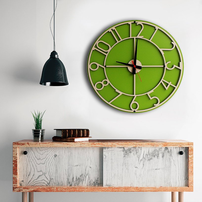 Large Wall Clock,Modern Wall Clock,Engagement Wedding Gift,Large Unique Wood,Home decor