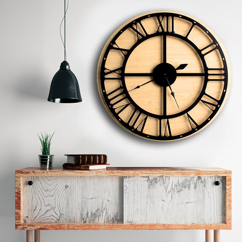Large Wall Clock,Modern Wall Clock,Engagement Wedding Gift,Large Unique Wood,Home decor