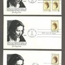 3 FDCS, #1926, 18¢ Edna St. Vincent Millay, Artmaster Cachets, UA