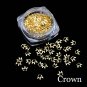 Christmas Gold Nail Glitter Sequins Pumpkin Crown 3D Cartoon Hollow Metal Manicure Flake