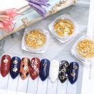Christmas Gold Nail Glitter Sequins Pumpkin Crown 3D Cartoon Hollow Metal Manicure Flake