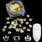 Christmas Gold Nail Glitter Sequins Pumpkin Crown 3D Cartoon Hollow Metal Manicure Flake